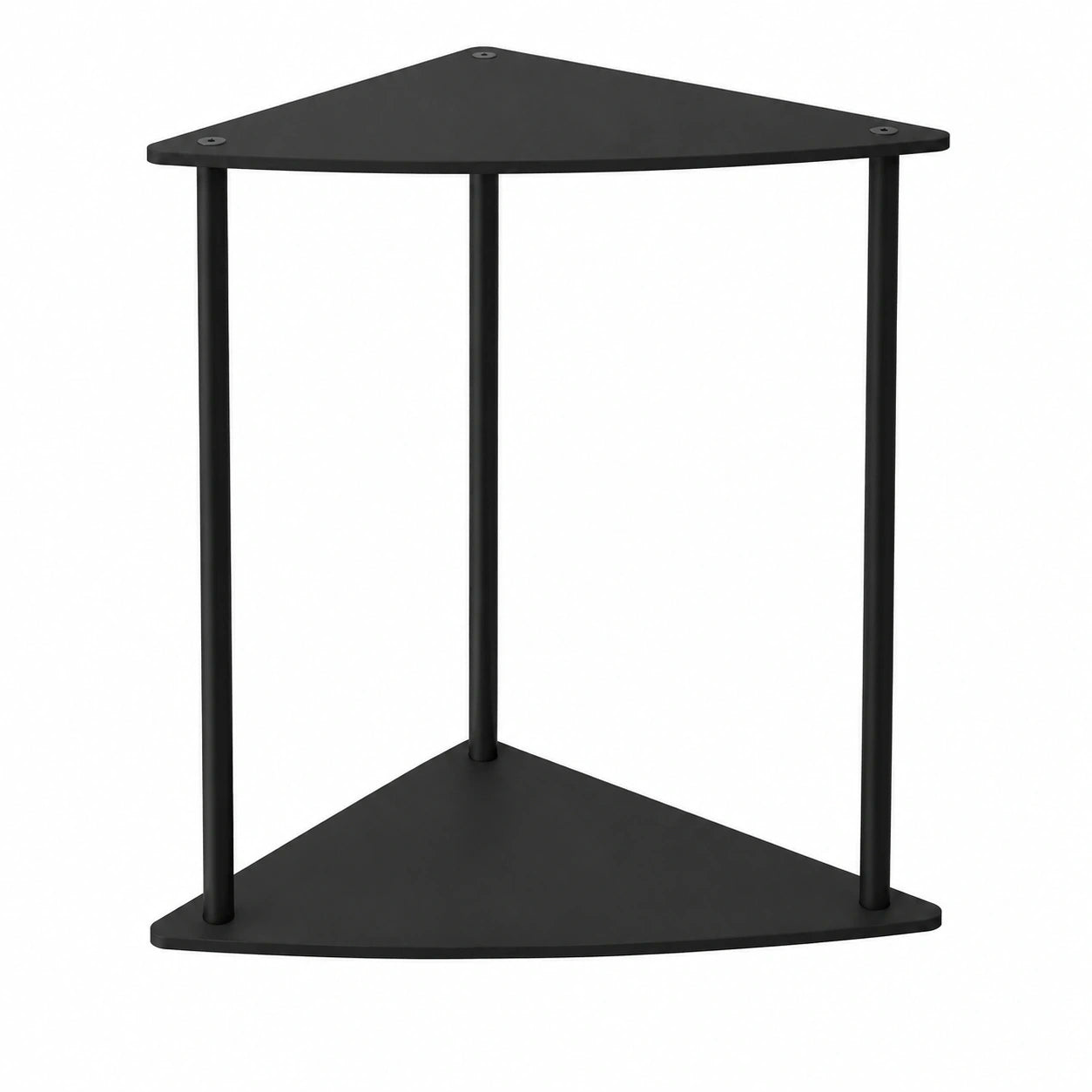 Yawinhe Dreieckiger Beistelltisch, 2 Ebenen, 48 cm Hoch, Couchtisch und Nachttisch-Set, Schwarz, 2er-Set