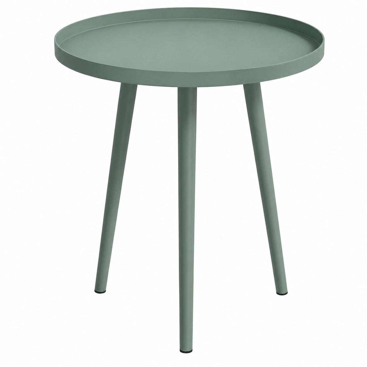 Runder Outsunny Gartentisch aus Stahl, wetterfest, Ø40x50H cm, ideal für Balkon und Terrasse in Grün, belastbar bis 20 kg