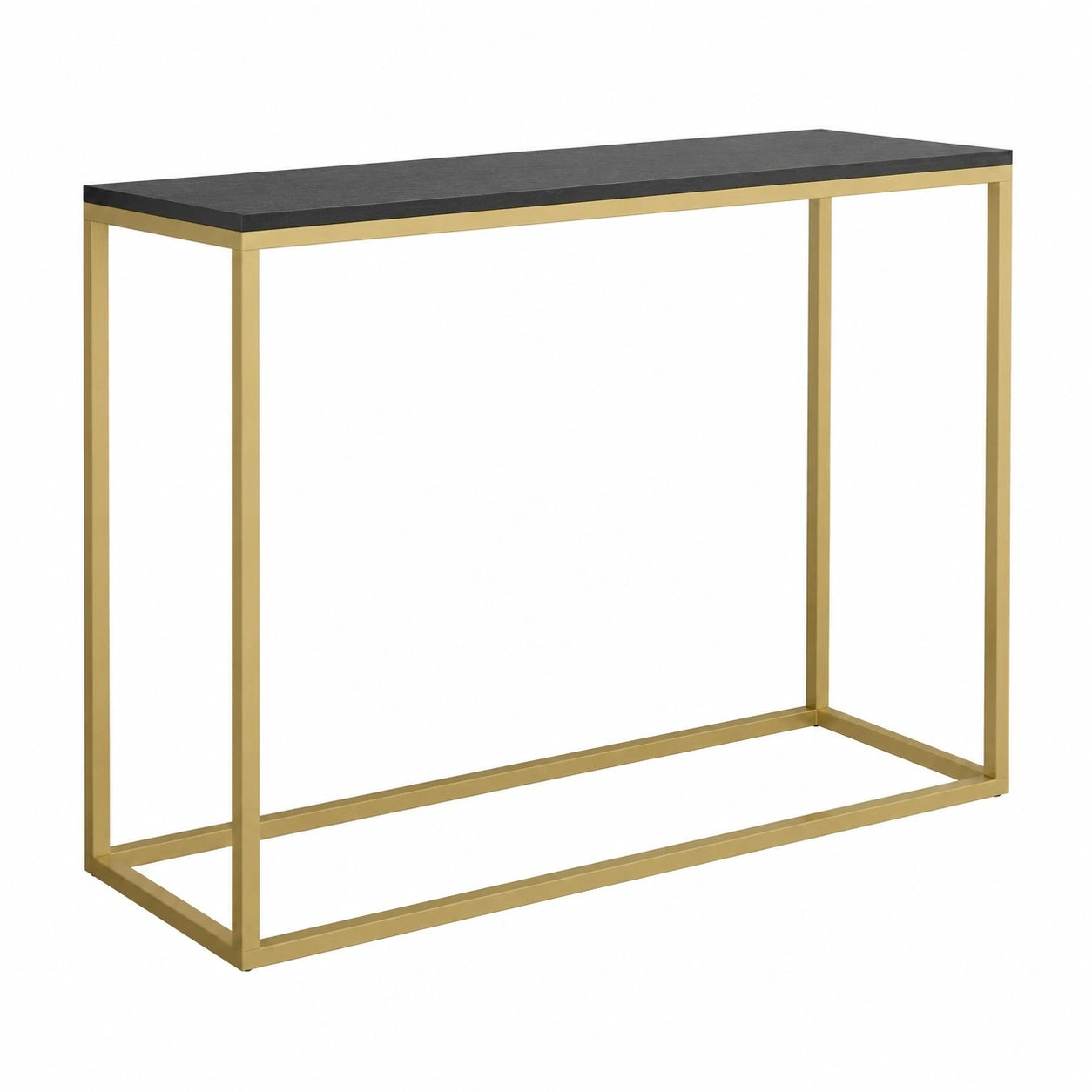 Moderner Konsolentisch in Schwarz/Gold, 100x80x25 cm, Beistelltisch für Wohnzimmer und Flur
