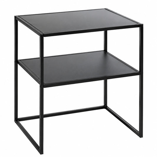 Moderner HAKU Beistelltisch aus schwarzem Metall, klein - Maße: 50 x 60 x 40 cm