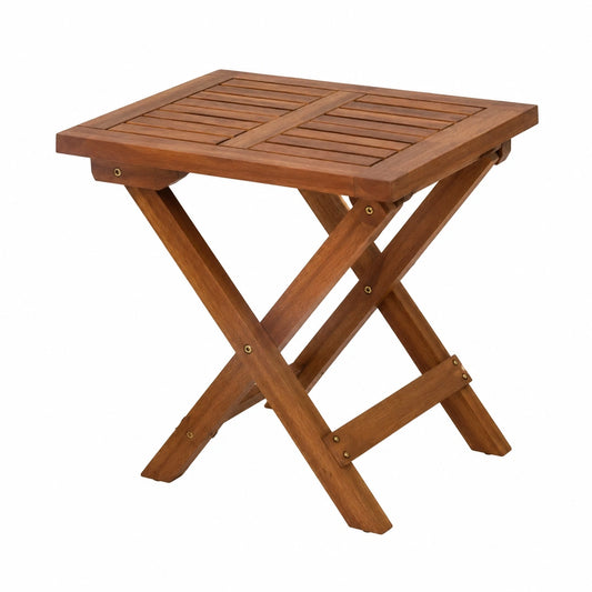 Kompakter Klapptisch aus Akazienholz für Garten und Balkon, 40 x 40 cm