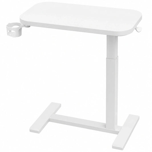 HUANUO Höhenverstellbarer Rolltisch, Mobiler Laptop-Tisch 70x40 cm mit Becherhalter, Ideal für Homeoffice, Weiß