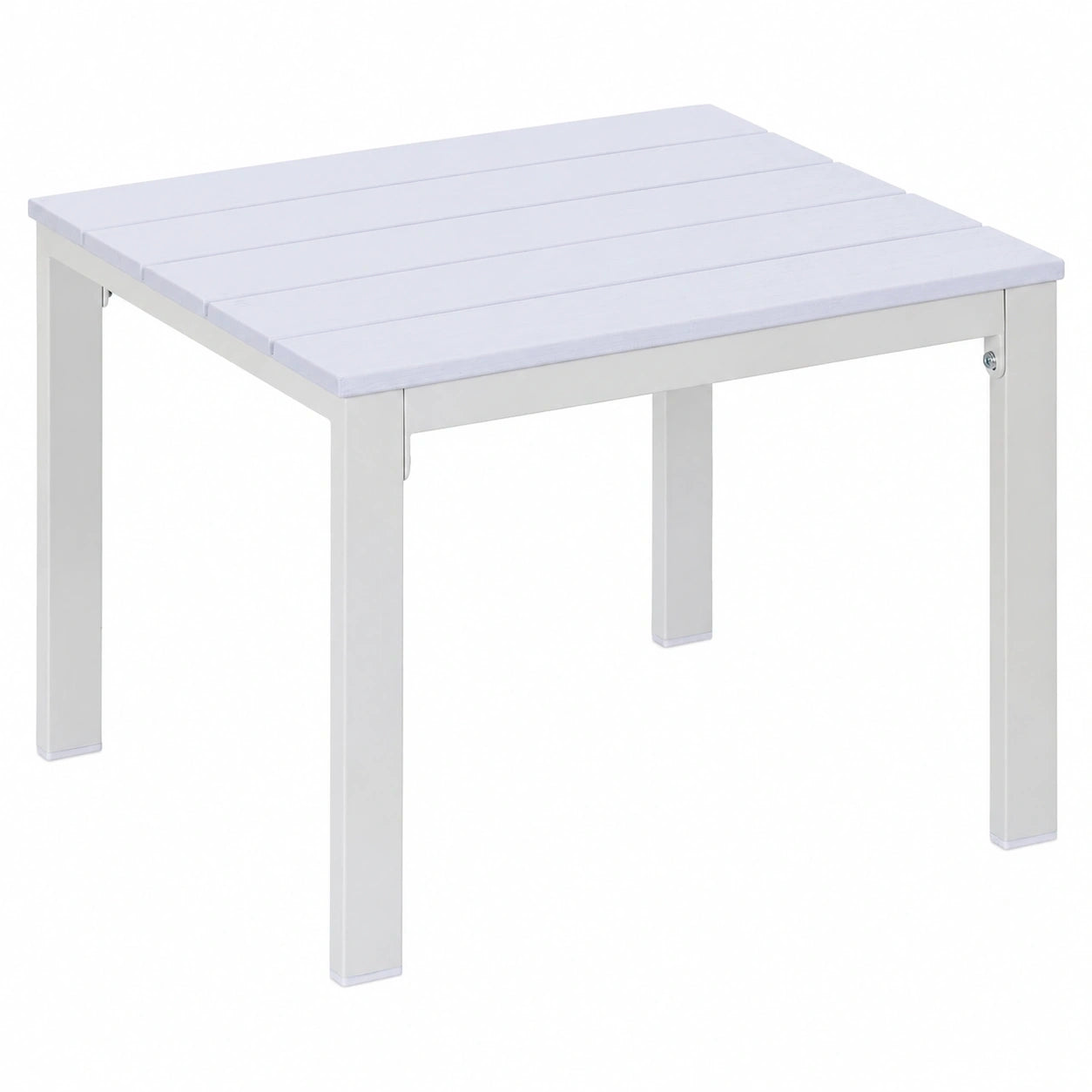 Wetterfester Beistelltisch für Balkon, Terrasse und Garten, kompakt, 39x52x48 cm, weiß