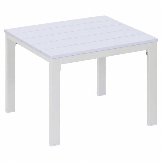 Wetterfester Beistelltisch für Balkon, Terrasse und Garten, kompakt, 39x52x48 cm, weiß