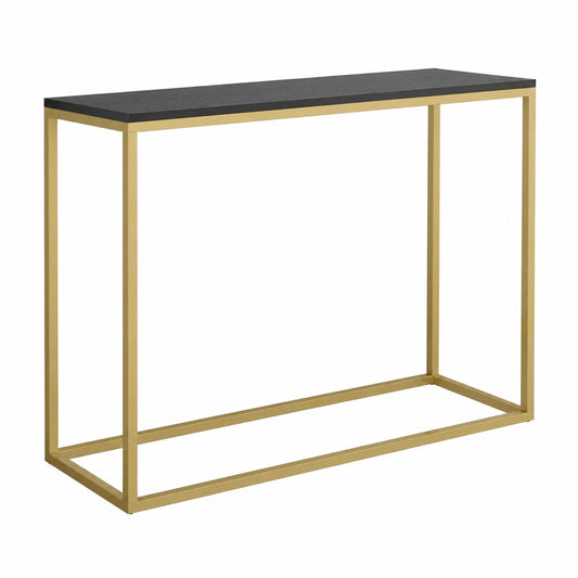 Moderner Konsolentisch in Schwarz/Gold, 100x80x25 cm, Beistelltisch für Wohnzimmer und Flur