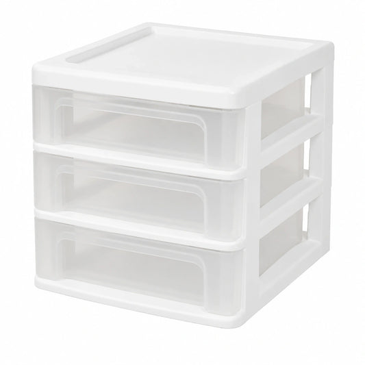 Iris Ohyama Aufbewahrungsturm, 3 Schubladen, B6 Format, Weiß, Büro-Organizer, BPA-frei