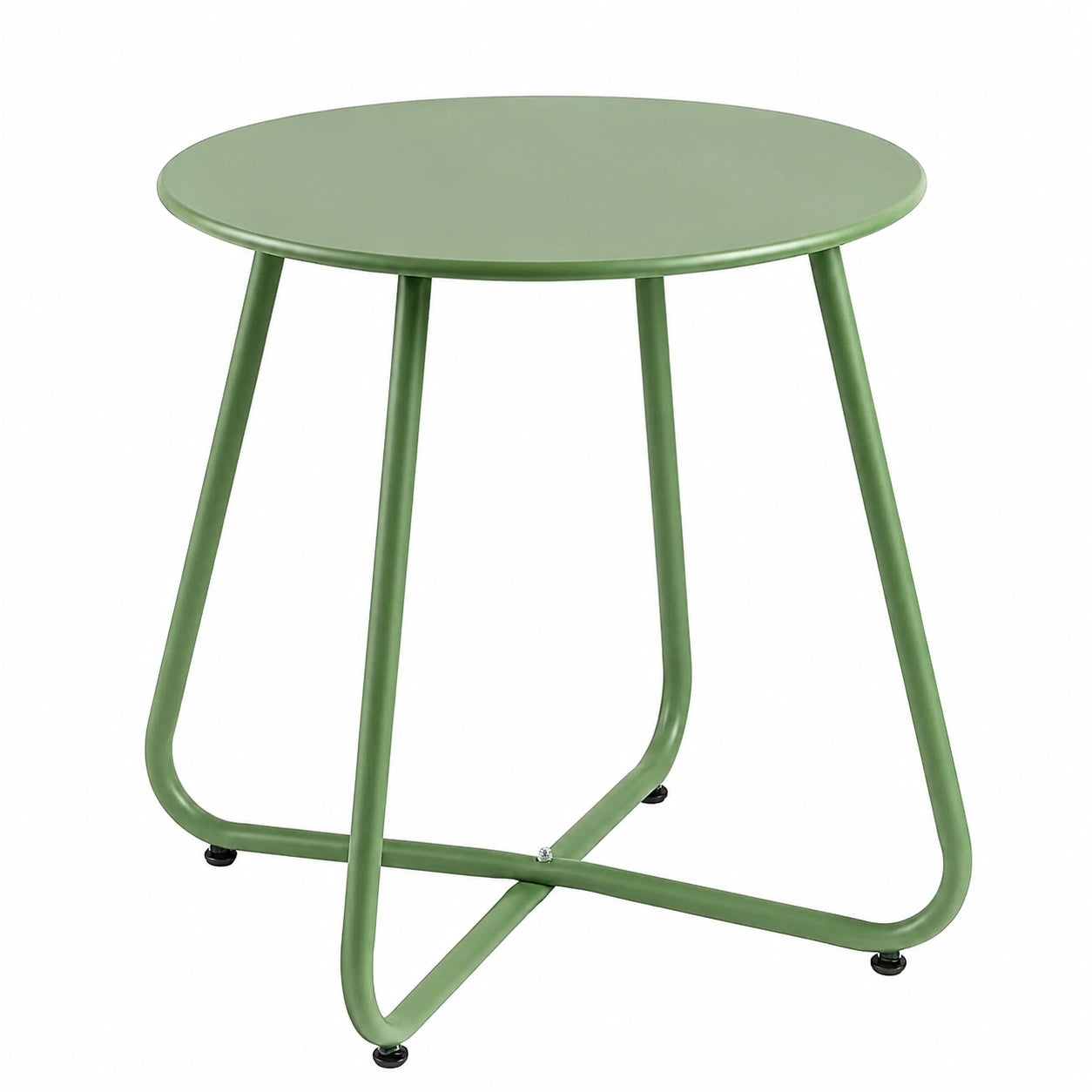 Grüner Metall-Beistelltisch für Garten, Balkon und Wohnzimmer, 45x45 cm, wetterfest und leicht