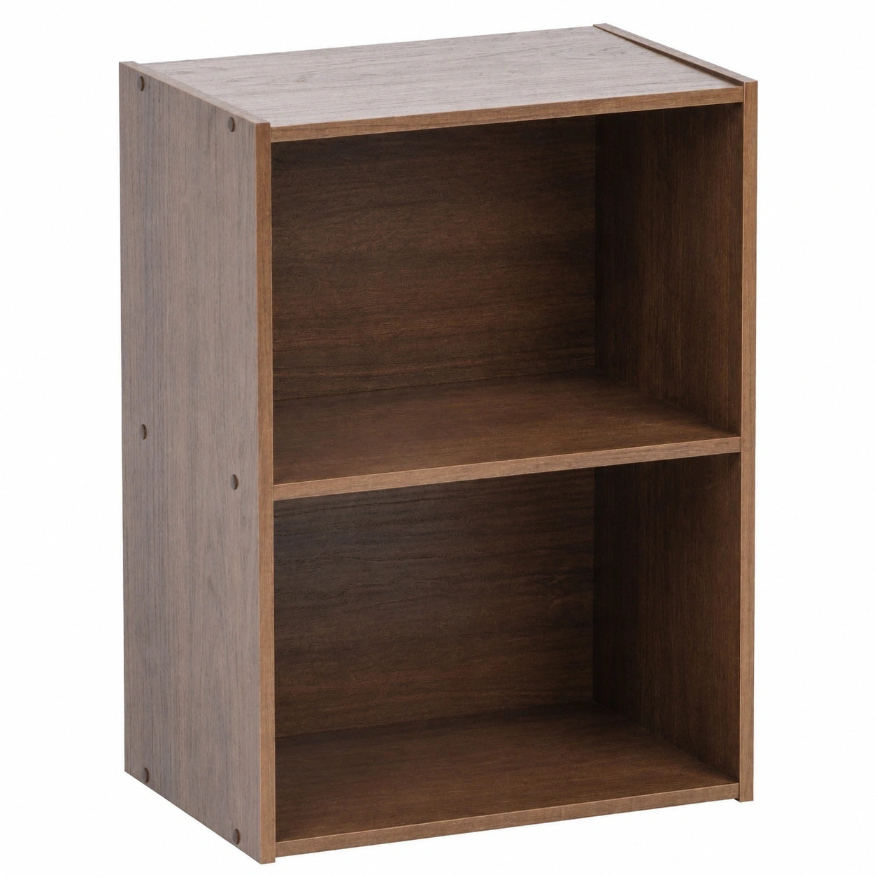 Iris Ohyama 2-stufiges Holzregal, Braun, 40 cm Breit, Modular & Vielseitig, Offenes Design, Für Wohnzimmer, Büro & Schlafzimmer, Platzsparend & Einfacher Aufbau