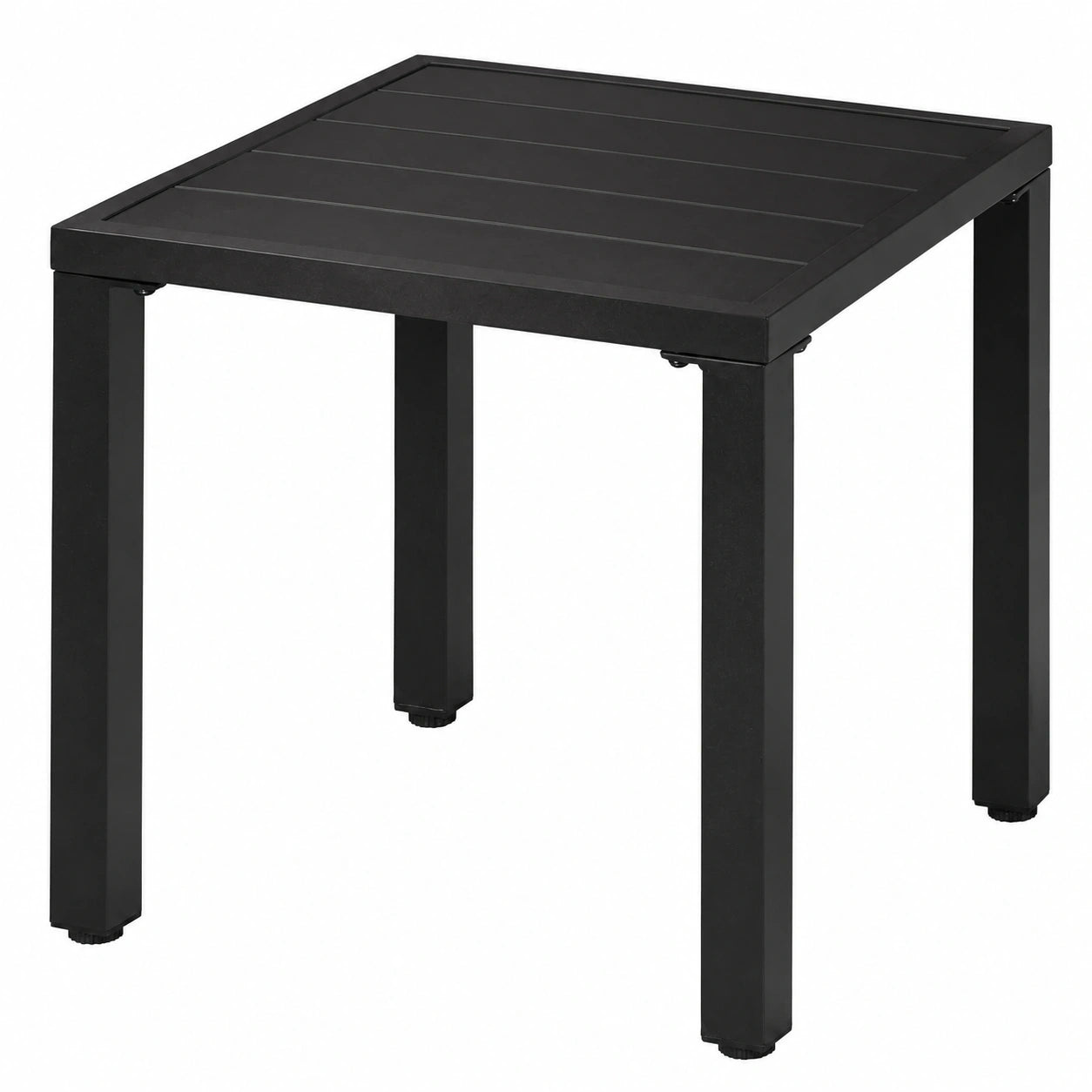 Outdoor Metall Gartentisch Quadratisch 45 cm Schwarz