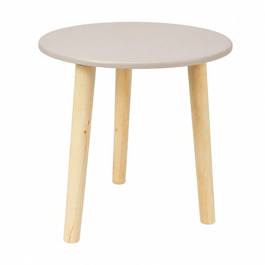 Moderner Holz-Couchtisch mit Dekor in Taupe 30x30 cm - Vielseitig einsetzbar