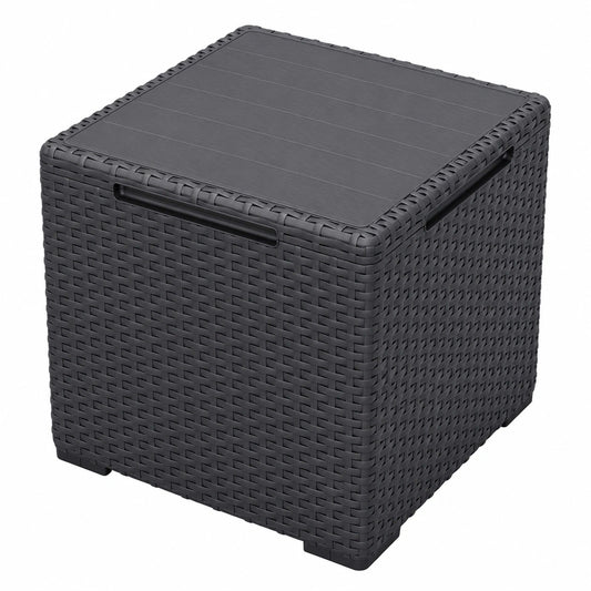 Keter Vigo Beistelltisch aus Witterungsbeständigem Material, 37x37x37cm, Graphit